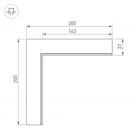 Угол SL-LINIA32-FANTOM внутренний (Металл) 030095 Arlight
