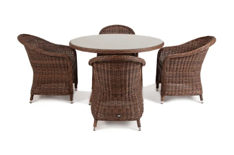 Обеденная группа плетеная, цвет коричневый 4SIS Равенна RAVC4T-5-SET brown