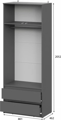 Шкаф Сибити двухстворчатый (Сибити двухстворчатый графит серый) Woodville арт.582761