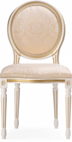 Стул деревянный Woodville Данте молочный / золотая патина арт.615202