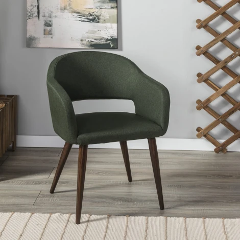 Стул R-Home Oscar тёмно-зеленый/т.орех