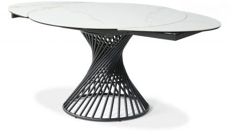 Стол обеденный IST-CASA раскладной Рондо MC22126DT, 120(180)х120х76 см, белый мрамор