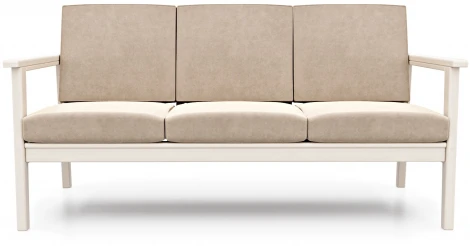 Диван Arsko прямой Лориан Б беленый дуб велюр молочный