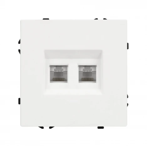 Механизм сдвоенной компьютерной розетки SCT-NOBE-MPC2-SFPL-WH (RJ-45, CAT6) (Arlight) 054312