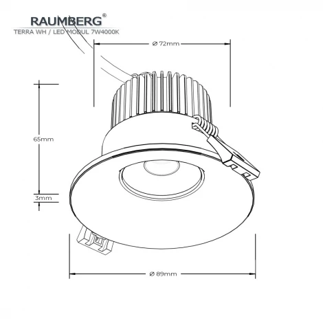 Встраиваемый светильник Raumberg Terra\Wh\7W4000K White Led 7w 4000K
