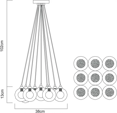 Подвесной светильник Arte Lamp Pallone A3025SP-9CC (220V, на проводе, шарики, паук)