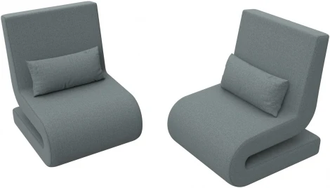 Кресло Волна (2 шт.) (Серый/Рогожка) Лига Диванов арт.125043
