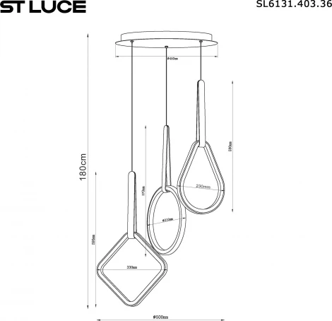 Светильник подвесной ST Luce Shape SL6131.403.36 Черный/Черный, Терракотовый LED 1*36W 4000K (220V, на проводе)