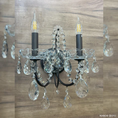 Бра Crystal Lux ODELIS AP2 BROWN (220V, подвески, подсвечник, свеча)