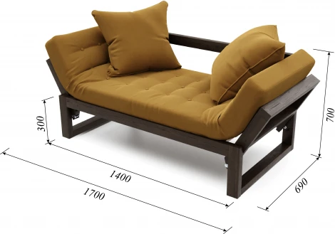 Кушетка Arsko Амбер венге горчичный велюр