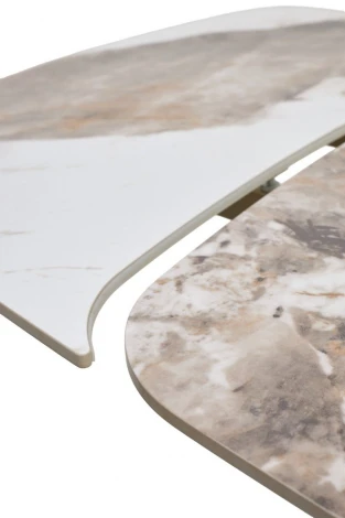 Стол МАТИАС (MATIAS) 180 цвет ПАНДОРА (GLOSS LUXURY PANDORA SOLID CERAMIC) / ШАМПАНЬ, ®DISAUR M-City 64340