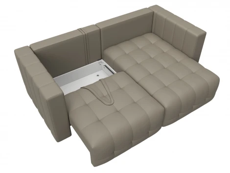 Диван угловой Лига-052 НПБ угол универсальный (ЛДСП,Брус,Фанера/Пластик/Экокожа/Бежевый) Лига Диванов 129910