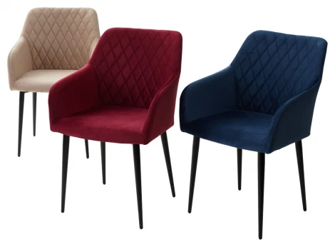 Стул M-City BRANDY-X БЕЖЕВЫЙ #5, велюр / черный каркас