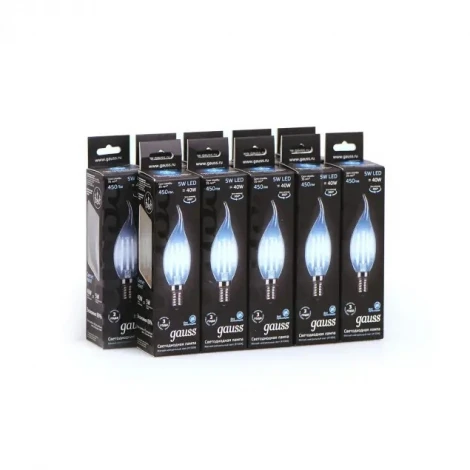 Лампочка светодиодная E14 5 Вт 450 lm 4100K нейтральное белое свечение Gauss Filament 104801205