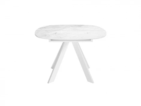 Стол DikLine BK100 Керамика Белый мрамор/подстолье белое/опоры белые 00-00072820