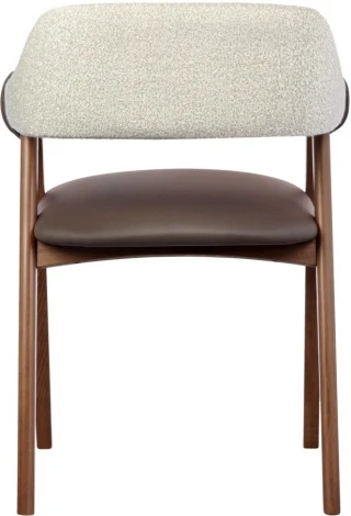 Стул KELLI бежевый букле, экокожа коричневая, орех Bradex Home (арт.RF 0749)