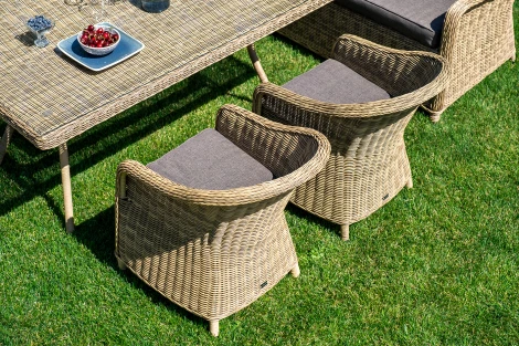 Обеденная группа из искусственного ротанга, цвет соломенный 4SIS Базелла BAZS6C3T-8-SET