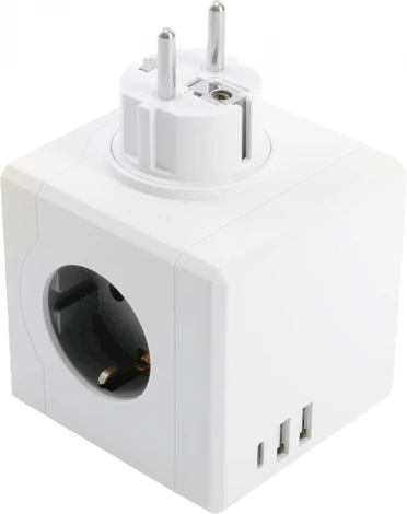 Разветвитель на 3 гнезда с заземлением (белый) Stekker 49231