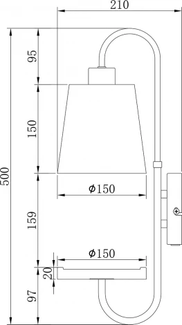 Бра Escada Aspen 582/1A 1x40Вт E14, металл/дерево/ткань, античная бронза/черный/дерево