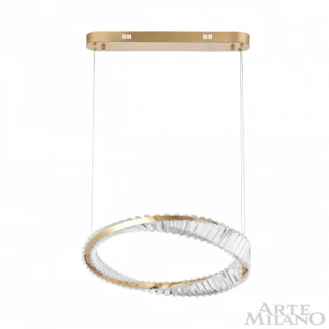 Подвесной светильник Arte Milano Venezia 318311/D600 GD (регулировка яркости, LED, 220V, хрусталь, пульт управления, на тросе, кольцо)
