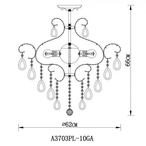 Потолочная люстра Arte Lamp Silvia A3703PL-10GA
