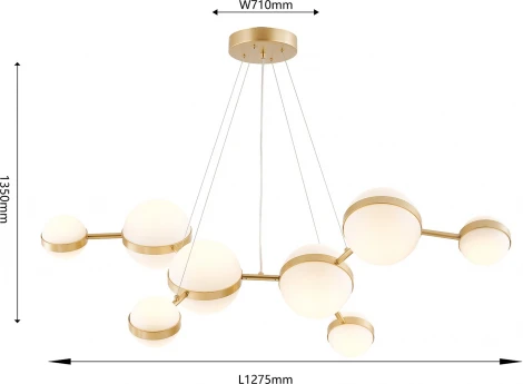 Подвесной светильник Favourite Asterismo 4448-8P (LED, 220V, на тросе, шарики, молекулы)