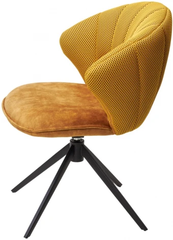Стул ASTRA 360 град. поворот Желтый Sonic 68 ткань / 7525-132 велюр / черный каркас, ®DISAUR (арт.621M05766)