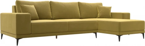 Диван угловой Льюес правый (Желтый/Микровельвет) Лига Диванов арт.122403