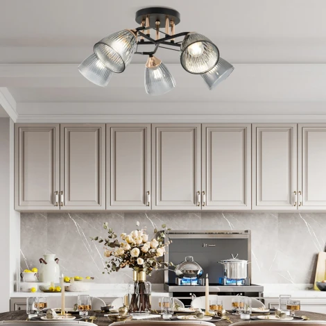 Потолочная люстра на штанге Arte Milano AMALFI 322610/5 BK+FG (220V)