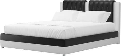 Кровать интерьерная Камилла 200 (Черный,Белый/Экокожа) Лига Диванов арт.120669