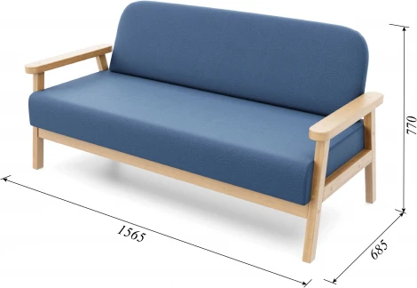 Диван Arsko прямой Флори М береза велюр голубой