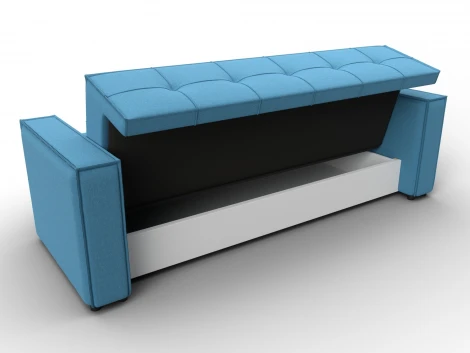 Диван-книжка Лига-067 (ДВП,Дерево/Пластик/Рогожка/Голубой) Лига Диванов 129828