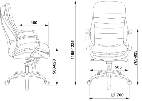 Кресло руководителя Бюрократ T-9950 черный кожа крестовина металл хром