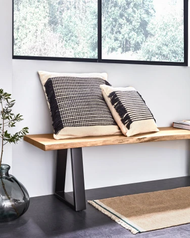 Банкетка La Forma (ex Julia Grup) Alaia (Черный/ Акация,Дерево,Сталь,Металл)