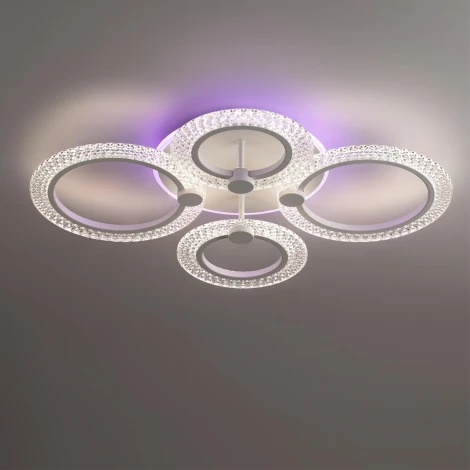 Потолочная люстра светодиодная c подсв. осн. Lumion Molly 8017/60CL белый/прозрачный металл/акрилл LED 60W 220V 3000-6000K