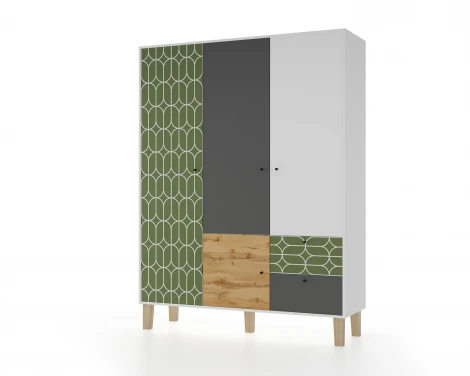 Шкаф Овалы 149, Белый шёлк МАМА STORY 102088