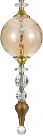 Подвесной светильник (11056/1P Amber) Indigo Sorpresa V000190L (LED, 220V, на проводе, шар, бусы)