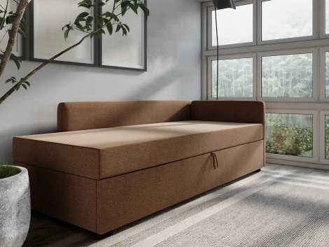 Диван-кровать Arsko Велес Угол правый рогожка коричневая