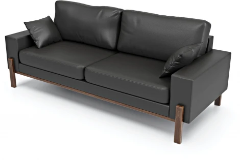 Диван Arsko прямой Хангель экокожа черная