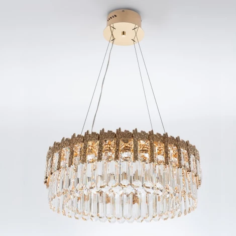 Подвесная люстра светодиодная хрустальная с регулировкой цветовой температуры Modelux ML.830.600 GD