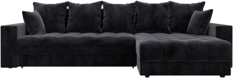Диван угловой с декором и полкой Лига-050 НПБ Лига Диванов (Велюр) арт.128611