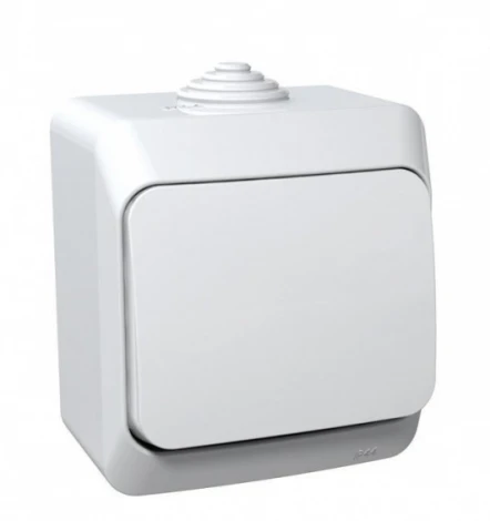 Выключатель накладной одноклавишный (белый) IP44 Systeme Electric Etude BA10-046B