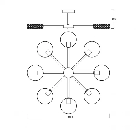 Потолочная люстра на штанге Escada 679/8P E27*60W White/Wood