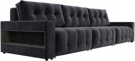 Диван прямой с полками Лига-053 НПБ Лонг Лига Диванов (Велюр) арт.128926