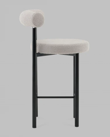 Стул полубарный Флорео букле светло-серый Stool Group арт.УТ000041332