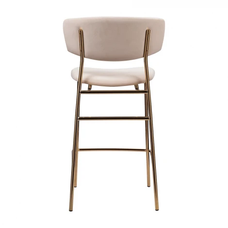 Стул полубарный Elle кремовый с золотыми ножками RF 0817