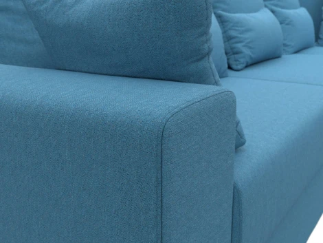 Диван угловой Майами Long правый угол (Голубой/Рогожка) Лига Диванов арт.123488