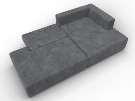 Диван угловой Лига-103 НПБ угол правый (ДСП,Брус,Фанера,Велюр/Темно-серый) Лига Диванов 134824