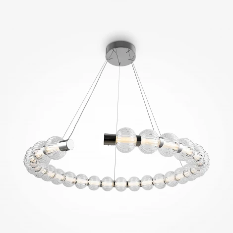 Подвесной светильник Amulet MOD555PL-L30CH4K (LED, 220V, на тросе, шарики, кольцо, бусы)