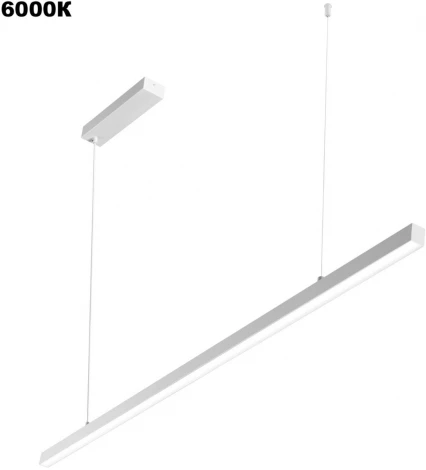 Подвесной линейный светильник светодиодный диммируемый Novotech Sotto 359441 белый LED 48W 220V (Умный дом, Алиса, голосое управление) (регулировка яркости, на тросе)